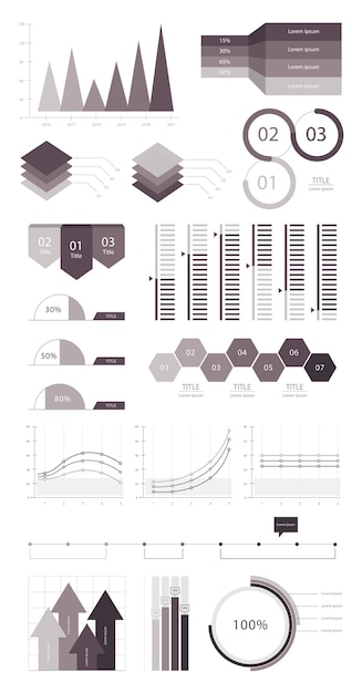 Free vector set elements of infographic