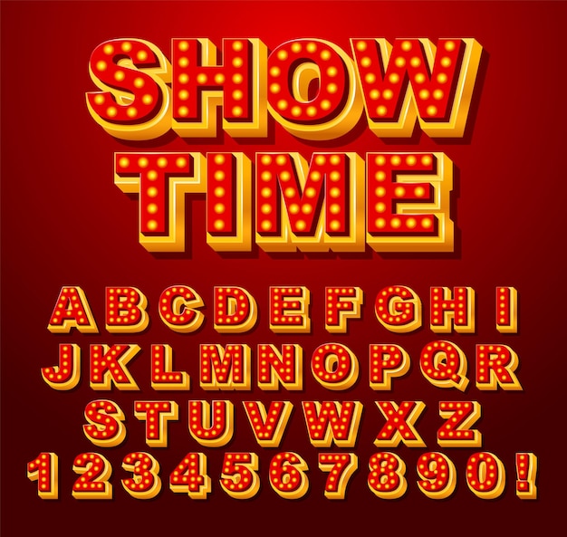 A set of English alphabet game show style