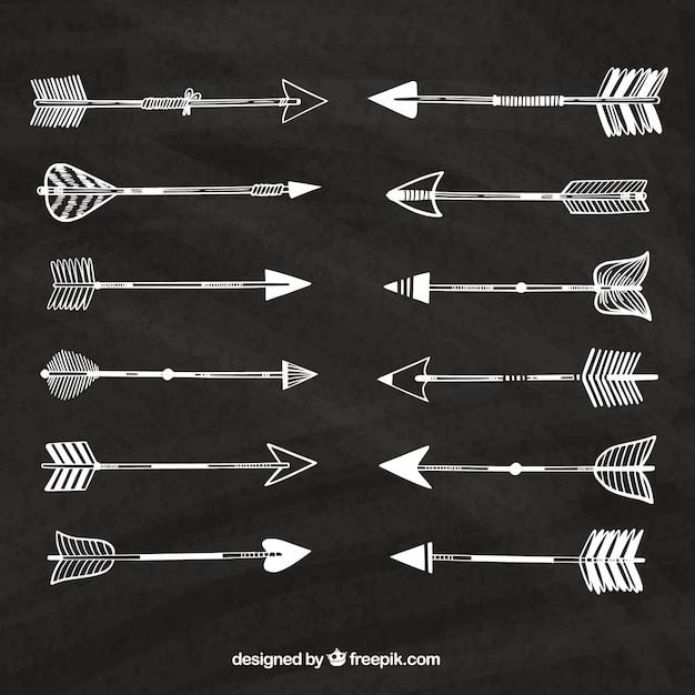 Free Vector set of ethnic hand drawn arrows