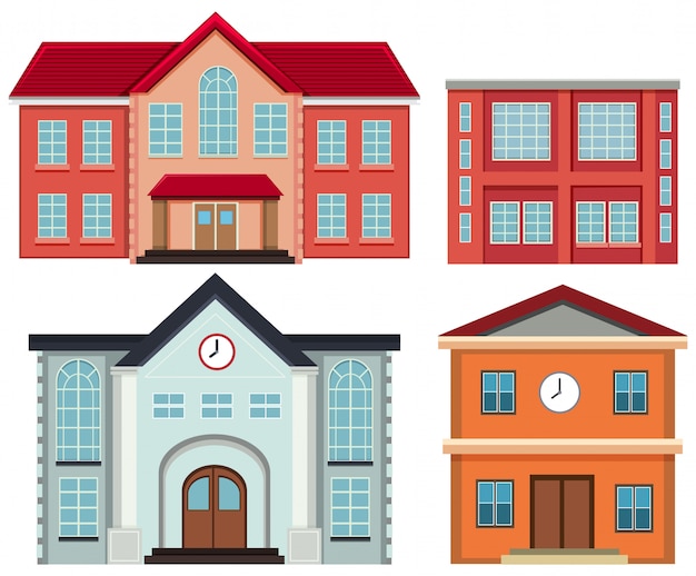 Free vector set of exterior buildings