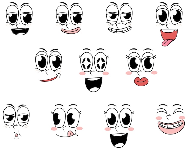 Free vector set of facial expression