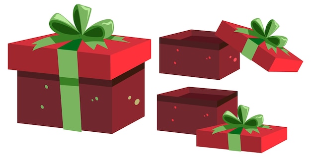 Free vector set of festive xmas gift boxes