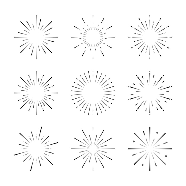 Set of firework explosion vectors