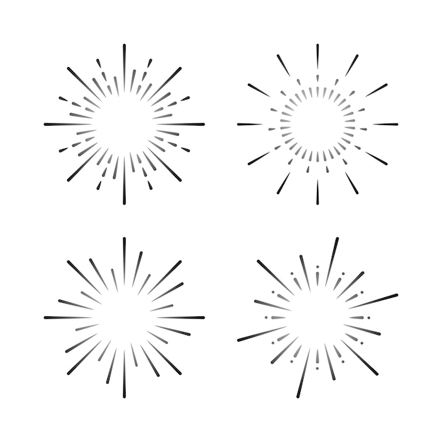 Free vector set of firework explosion vectors