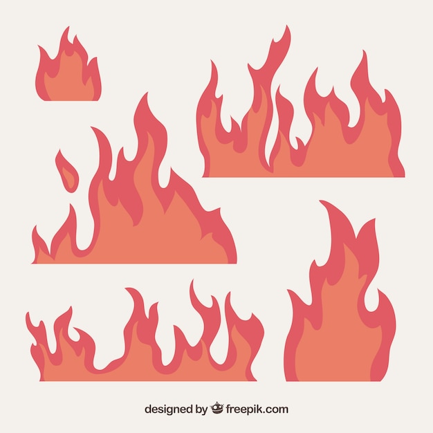 Free vector set of flames