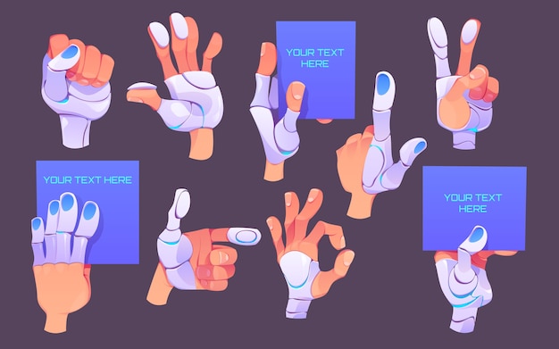 Free Vector set of flat design hands expression