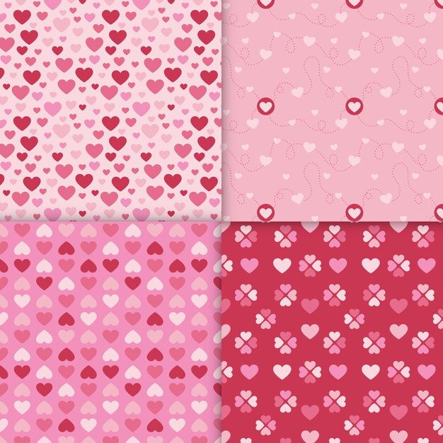 Set of flat design valentine's day patterns