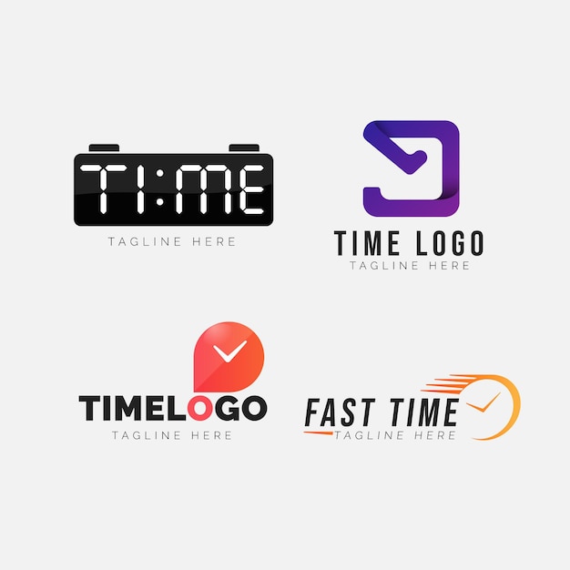 Set of flat design watch logo