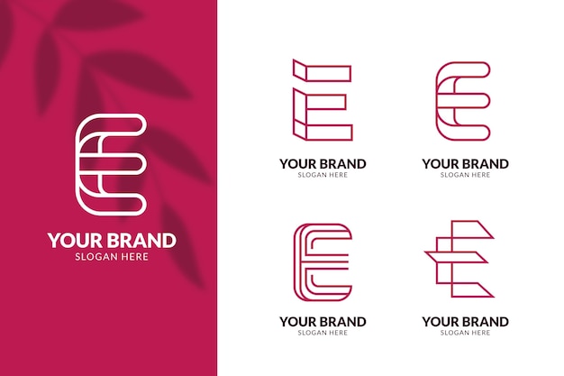 Free Vector set of flat e logo templates