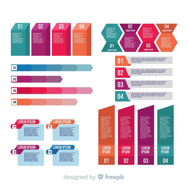 Set of flat infographic elements