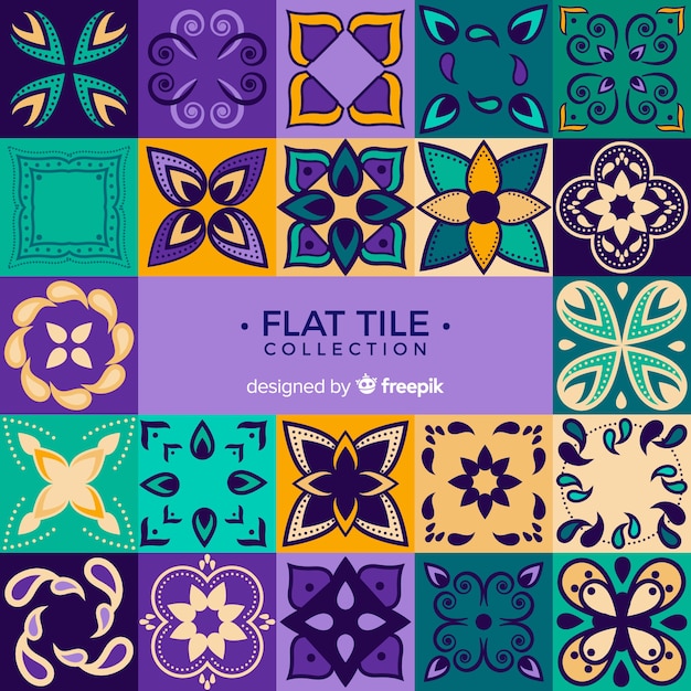 Free vector set of flat tiles