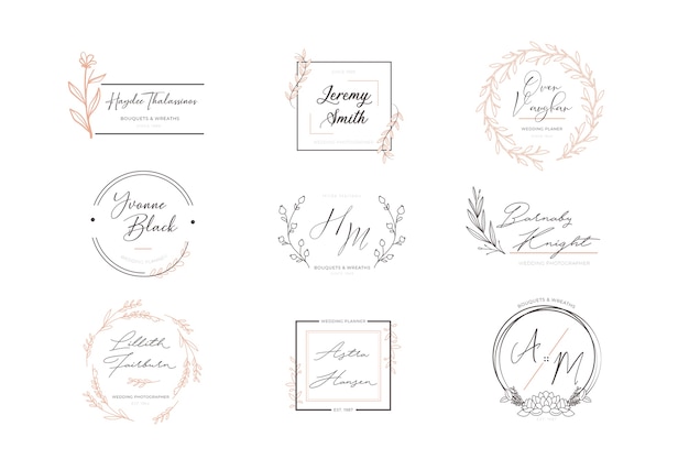 Set of floral elegant logos