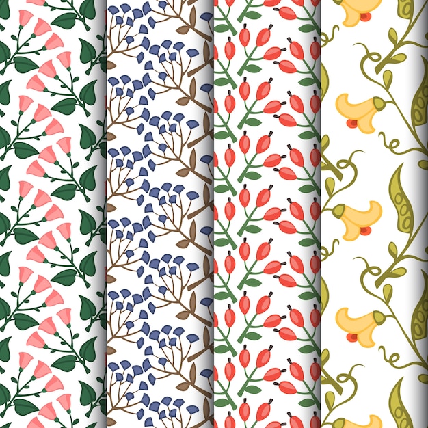 Free Vector set of floral patterns