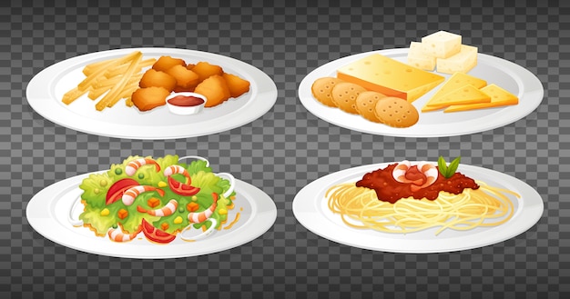 Free Vector set of food on transparent 