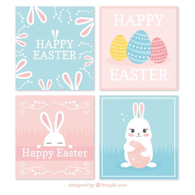 Set of four easter cards