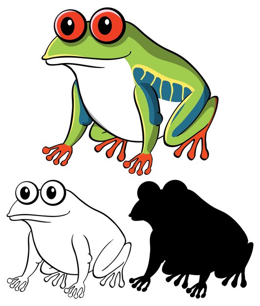 Set of frog cartoon