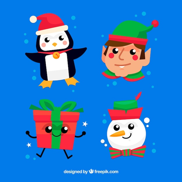 Set of funny christmas characters