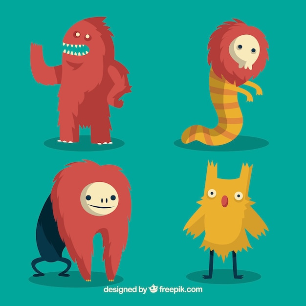 Set of funny monsters character