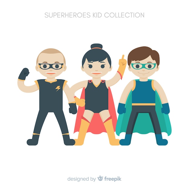 Free Vector set of funny superheroes