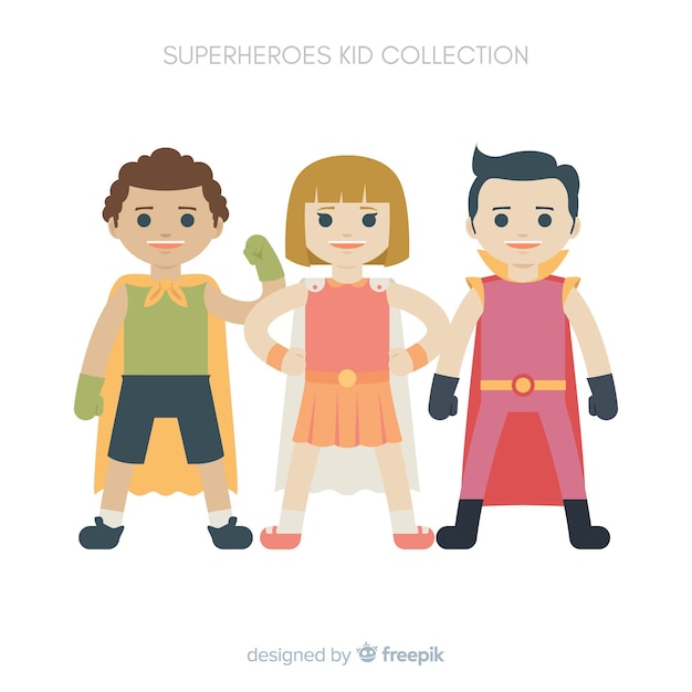 Set of funny superheroes