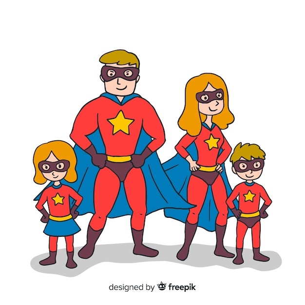 Free Vector set of funny superheroes