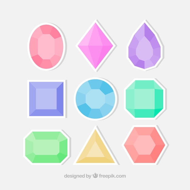 Free vector set of gemstone stickers