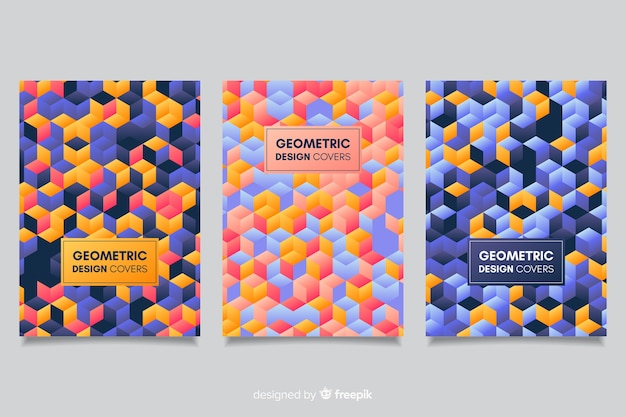 Free vector set of geometric design covers