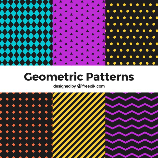 Set of geometric halloween patterns