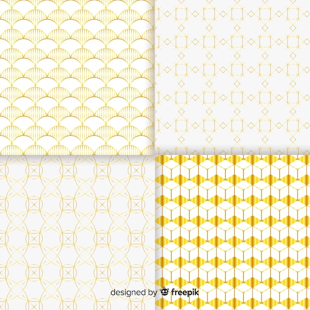 Set of geometric luxury pattern concept