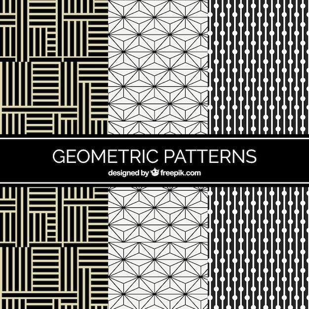 Free vector set of geometric patterns with lines