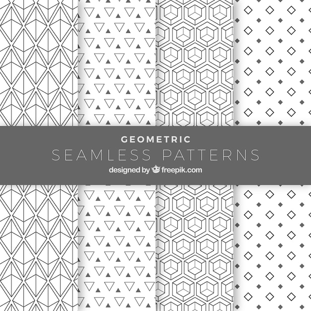 Free Vector set of geometric patterns with white background