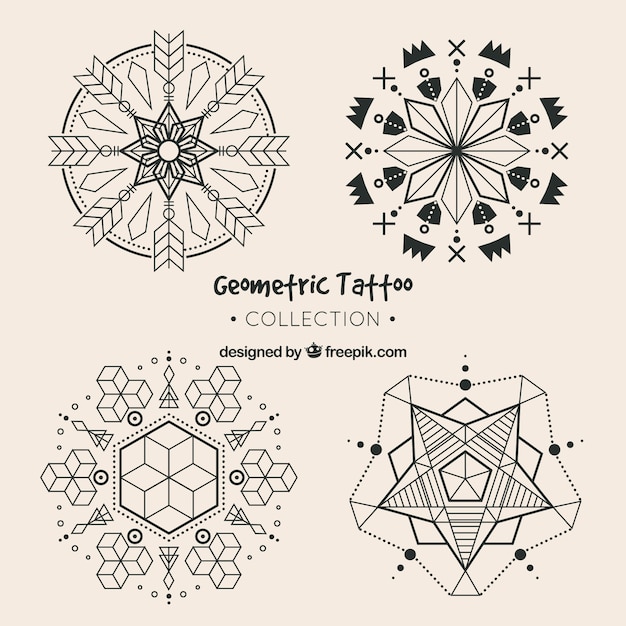 Free Vector set of geometric tattoos