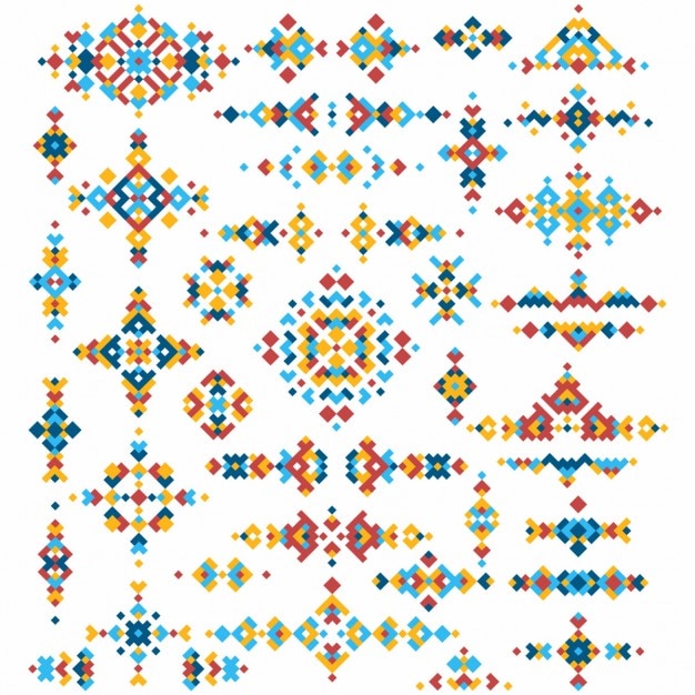 Free Vector set of geometric tribal elements