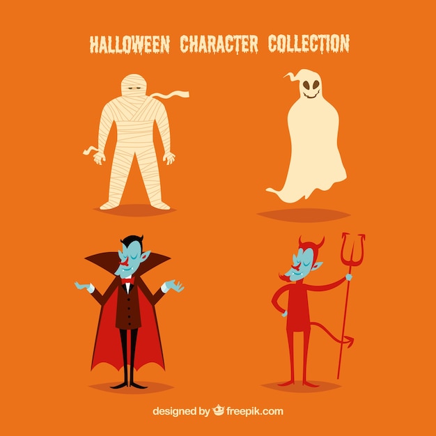 Free Vector set of ghost and other characters