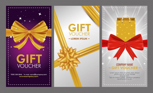 Set of gift voucher with special sale