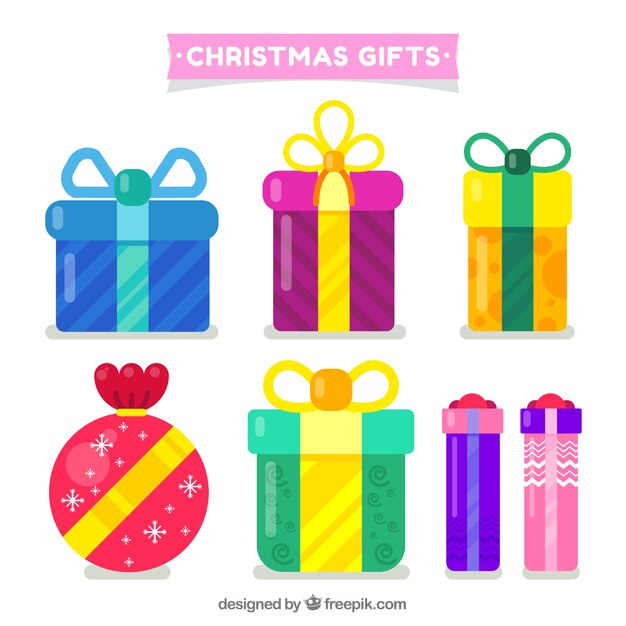 Set of gifts in flat design