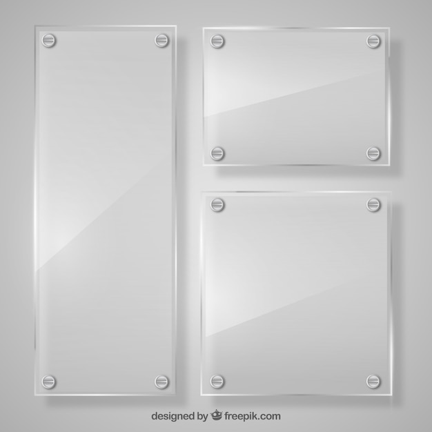 Set of glass frames in realistic style