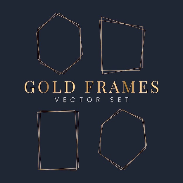 Set of gold frame vectors