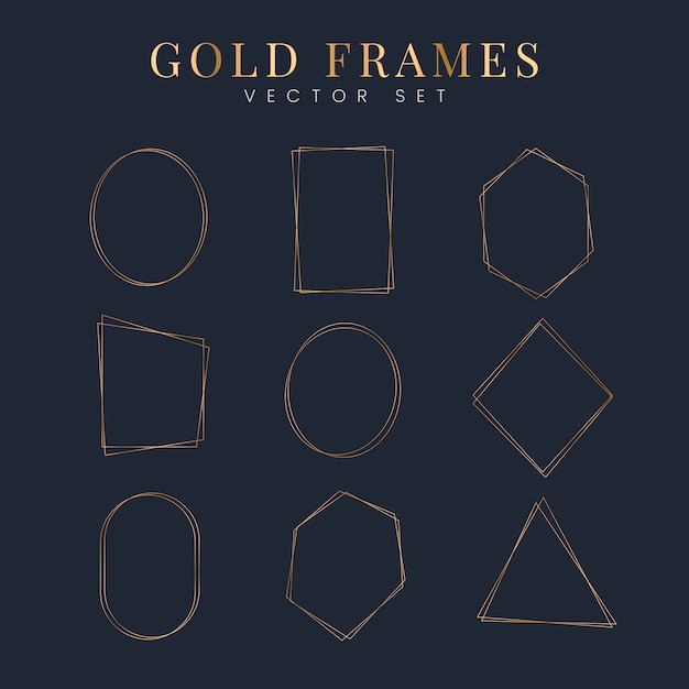 Free Vector set of gold frame