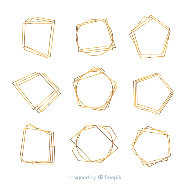 Free Vector set of golden frames