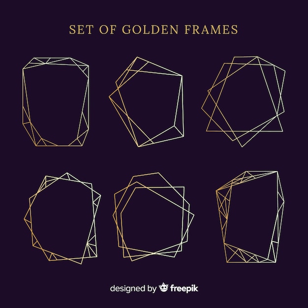 Free Vector set of golden frames