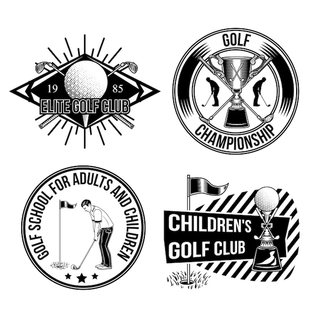 Free Vector set of golf emblems