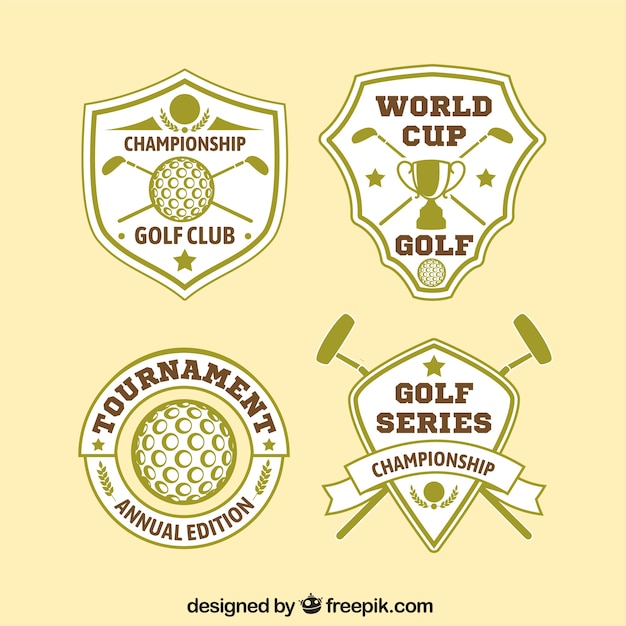 Free Vector set of golf labels in vintage style