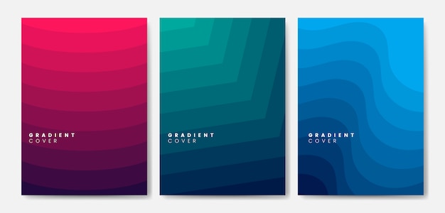 Set of gradient cover graphic designs