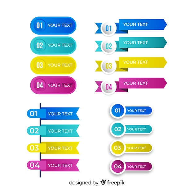 Set of gradient infographic element