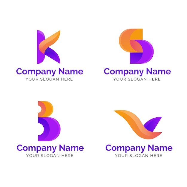 Free Vector set of gradient a logo templates