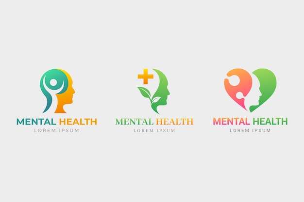 Set of gradient mental health logo