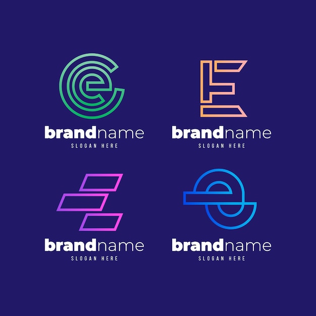 Free vector set of gradient o logo templates