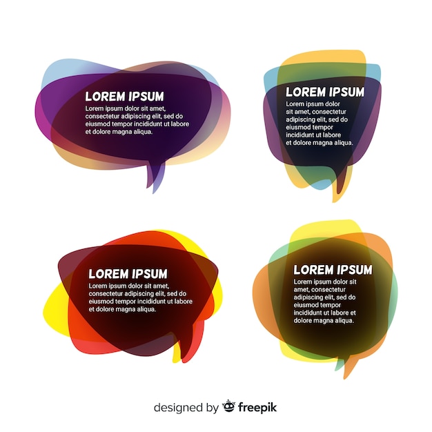 Free Vector set of gradient speech bubbles