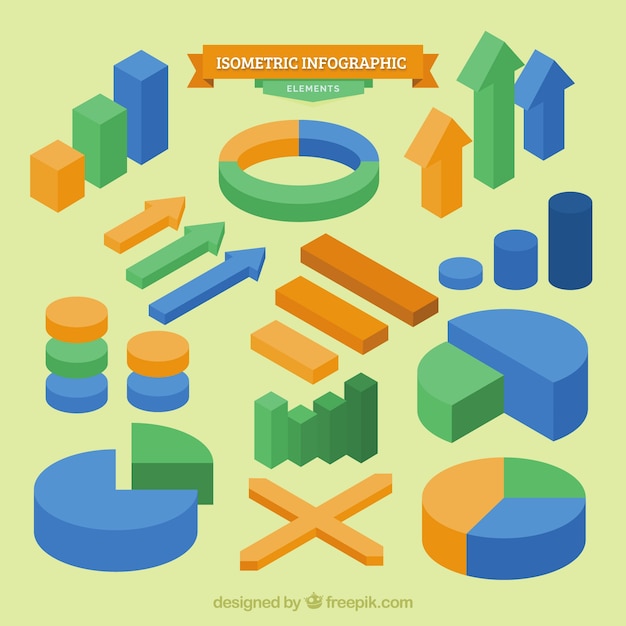 Free Vector set of graphic elements for infographics